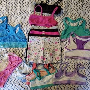 Girls training bras and playground shorts lot